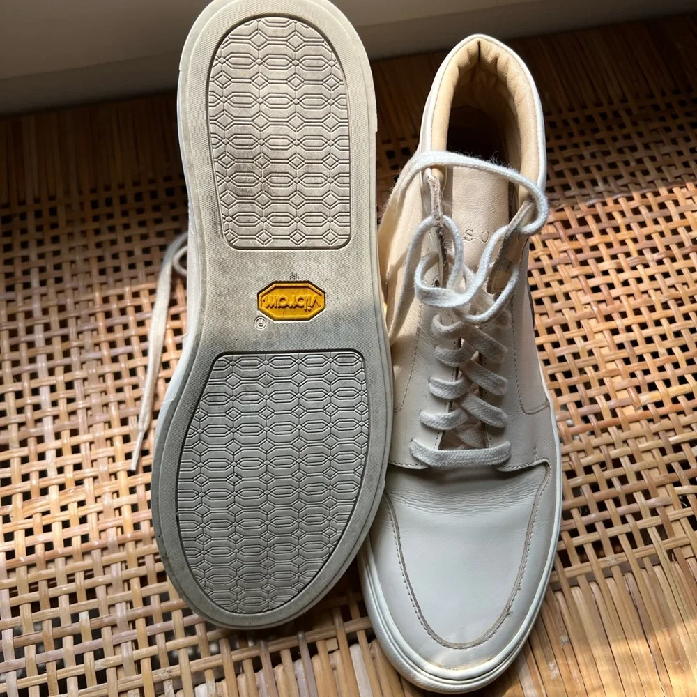 Nisolo Reina High Top Sneaker in Bone - Picture 2 of 11